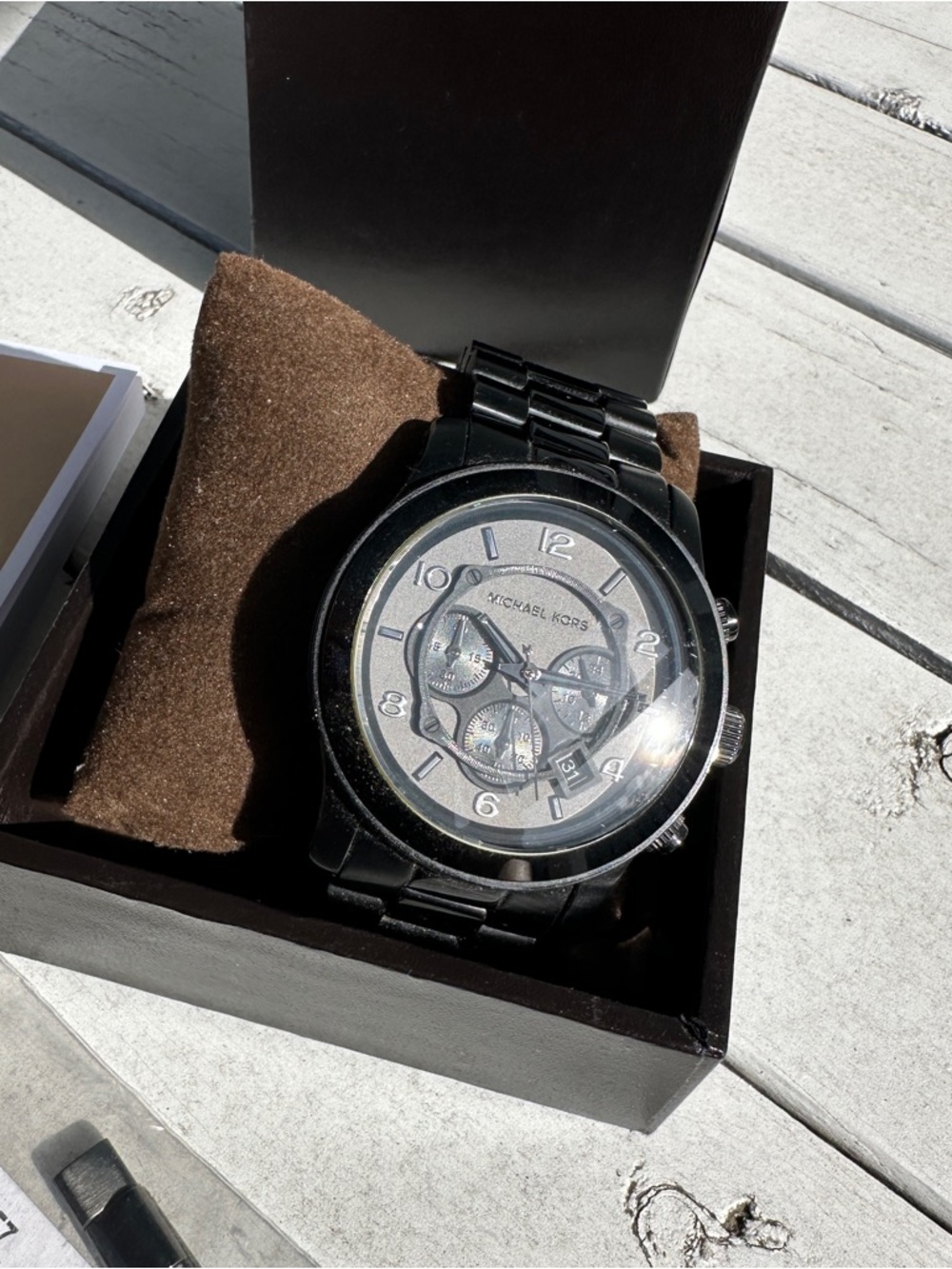 Michael Kors Black and Silver Chronograph Bracelet Watch